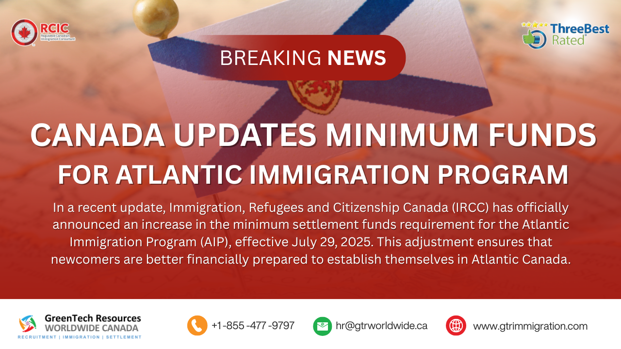 Canada Updates Minimum Funds for Atlantic Immigration Program