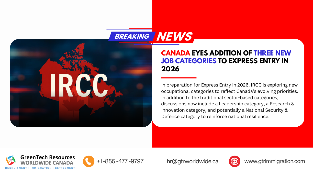 Canada Eyes Addition of Three New Job Categories to Express Entry in 2026