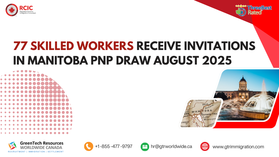 77 Skilled Workers Receive Invitations in Manitoba PNP August 2025 Draw
