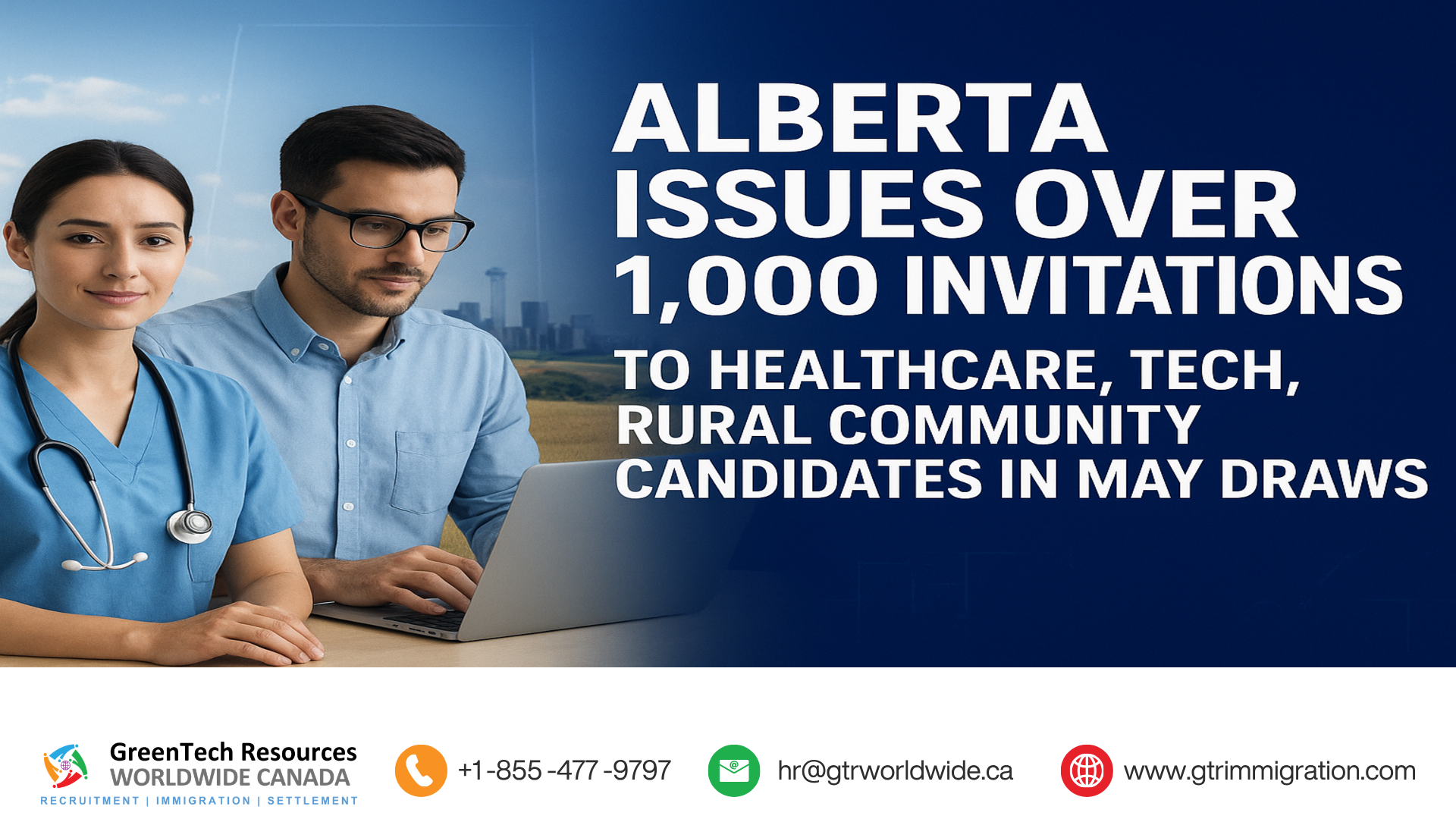 Alberta invites over 1,000 healthcare, tech, and rural community-bound candidates across four draws