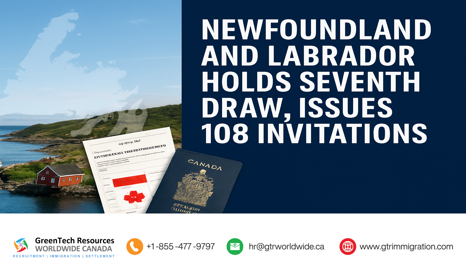 Newfoundland and Labrador Holds Seventh Draw, Issues 108 Invitations