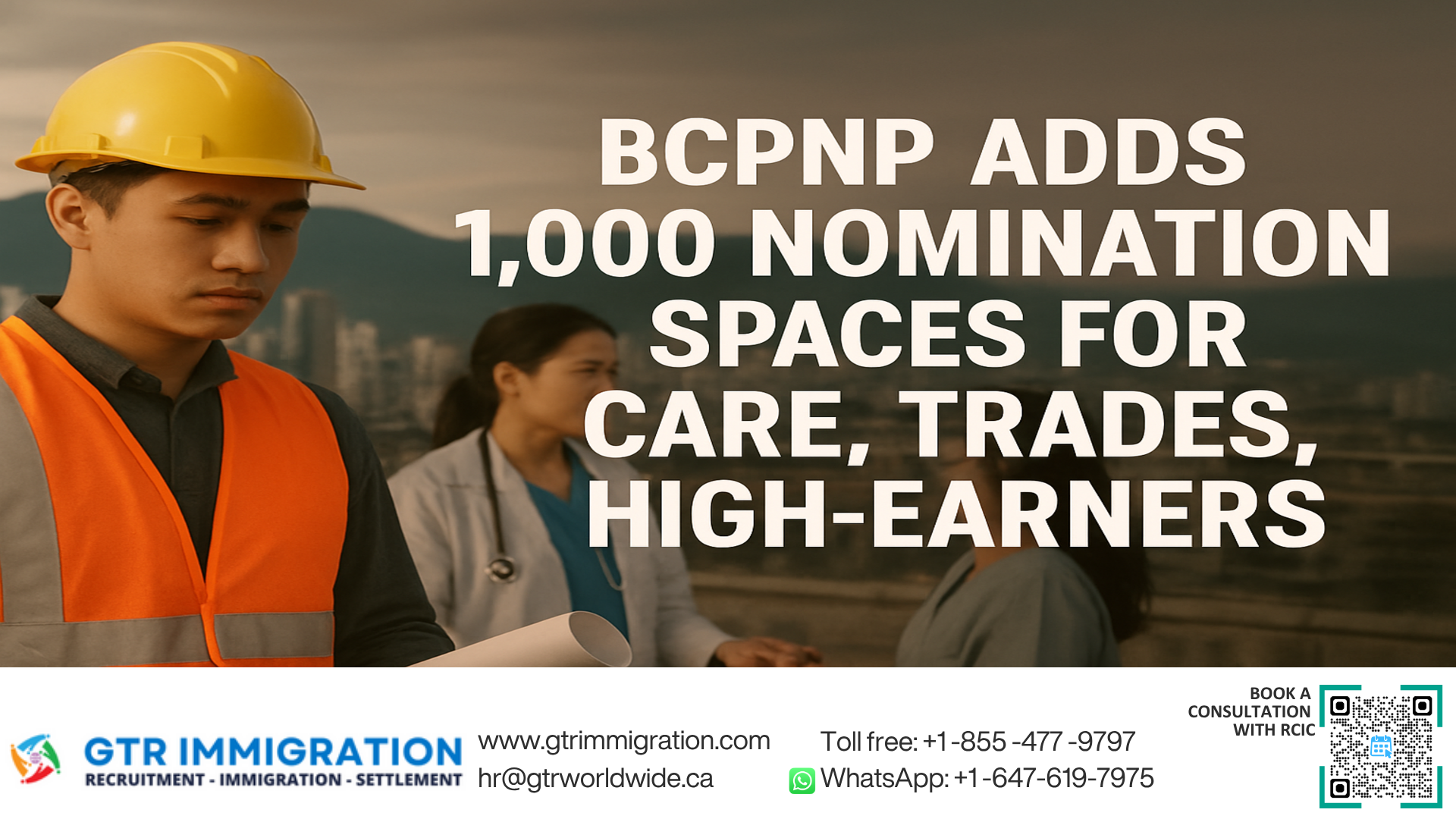 BCPNP Adds 1,000 Nomination Spaces for Care, Trades, High‑Earners