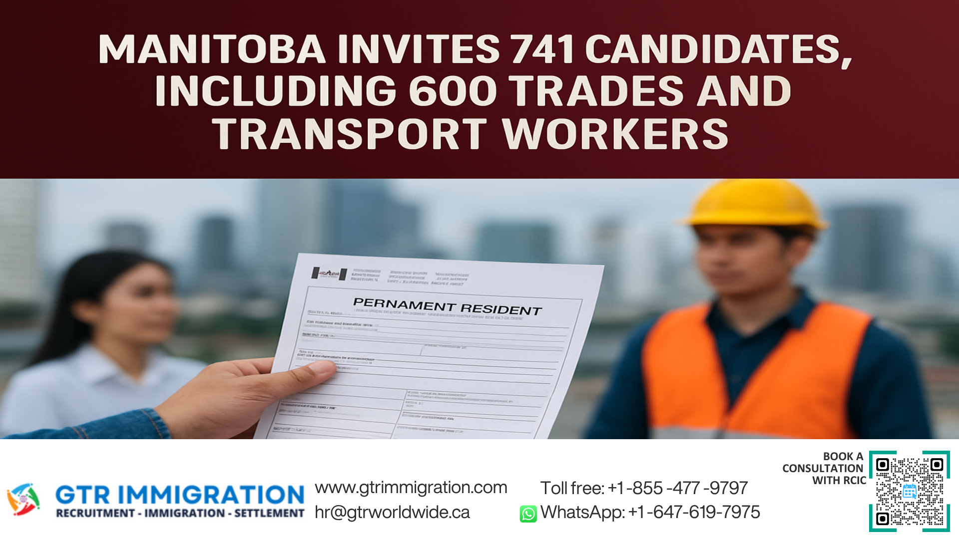 Manitoba invites 741 candidates, including 600 trades and transport workers