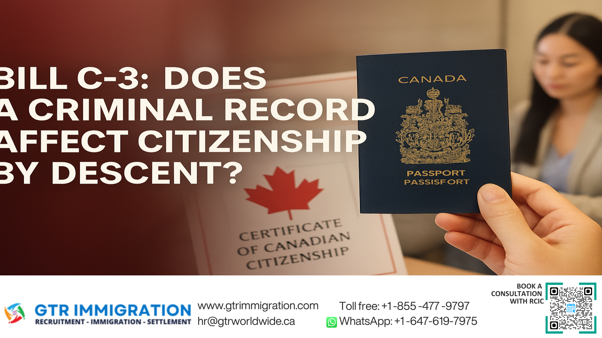 Bill C-3: Does a criminal record affect citizenship by descent?